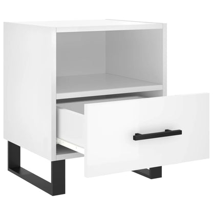 Comodini 2 pz Bianco Lucido 40x35x47,5 cm in Legno Multistrato - homemem39