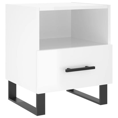 Comodini 2 pz Bianco Lucido 40x35x47,5 cm in Legno Multistrato - homemem39