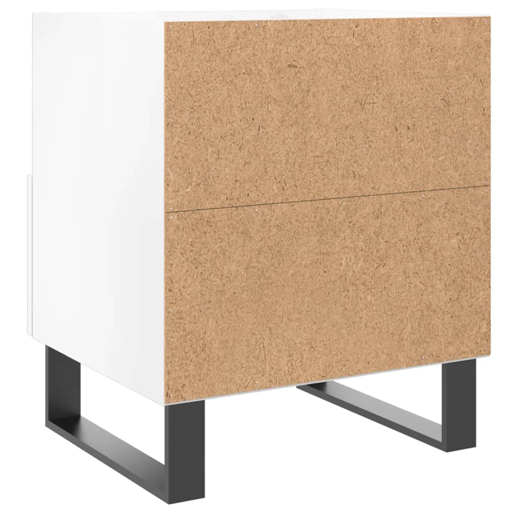 Comodini 2 pz Bianco Lucido 40x35x47,5 cm in Legno Multistrato - homemem39