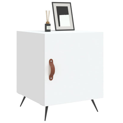 Comodino Bianco 40x40x50 cm in Legno Multistrato - homemem39