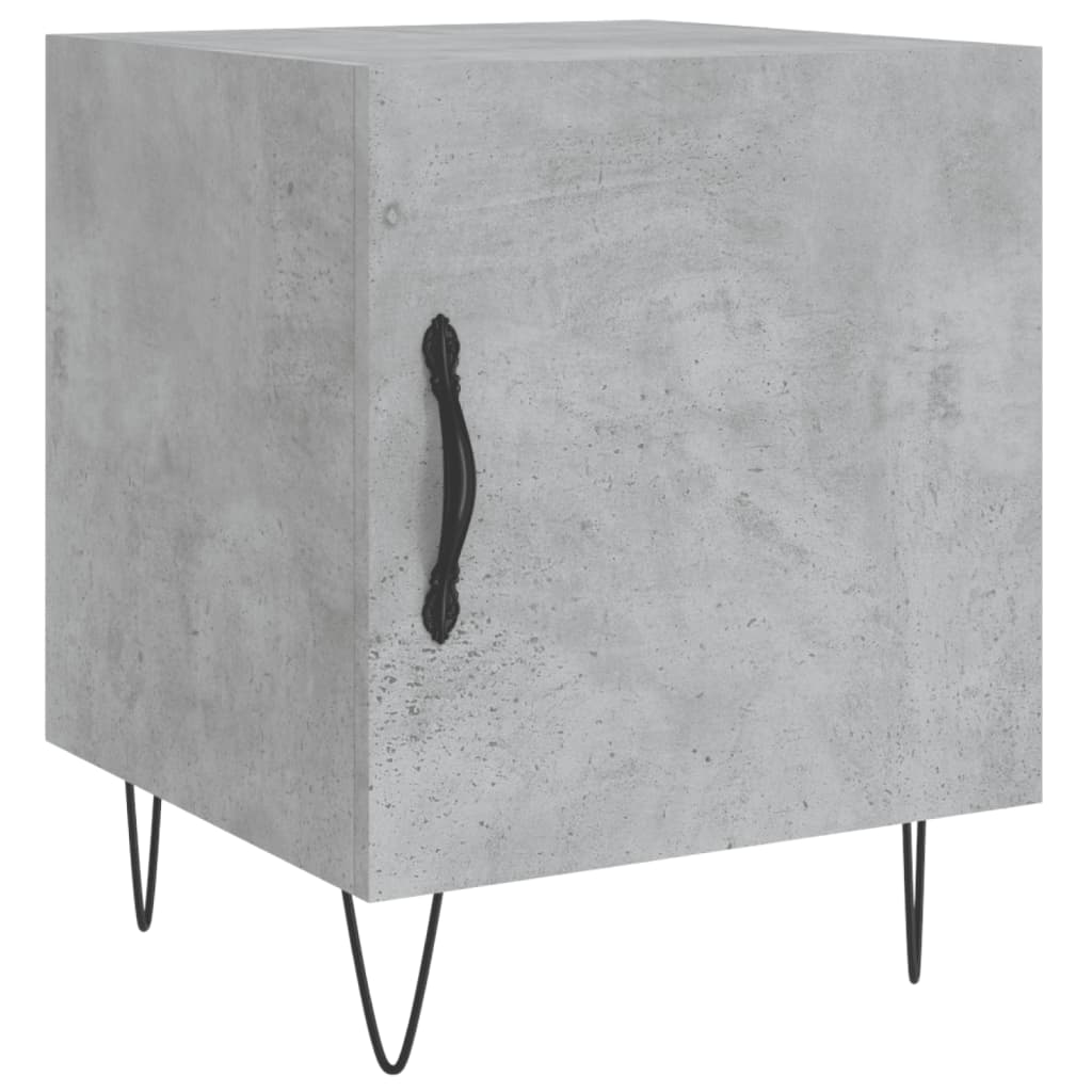 Comodino Grigio Cemento 40x40x50 cm in Legno Multistrato - homemem39