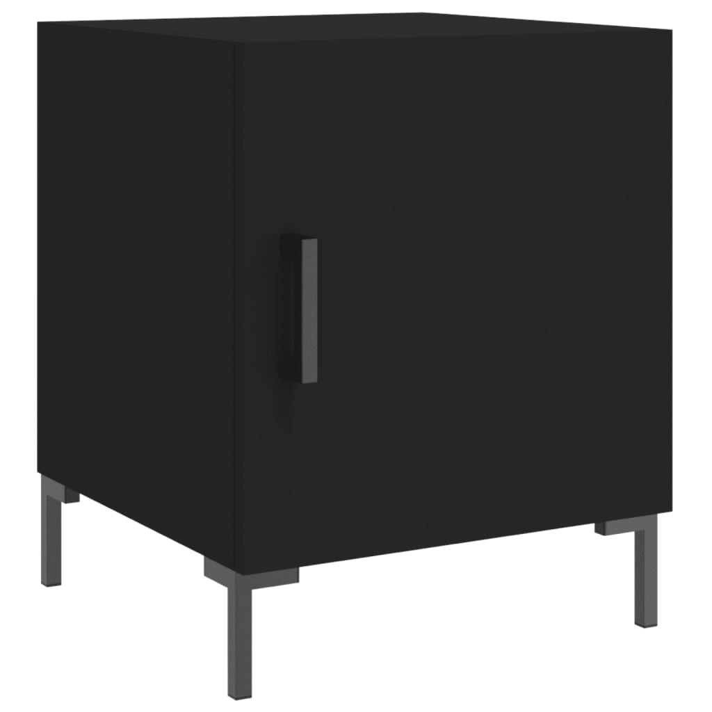 Comodino Nero 40x40x50 cm in Legno Multistrato - homemem39