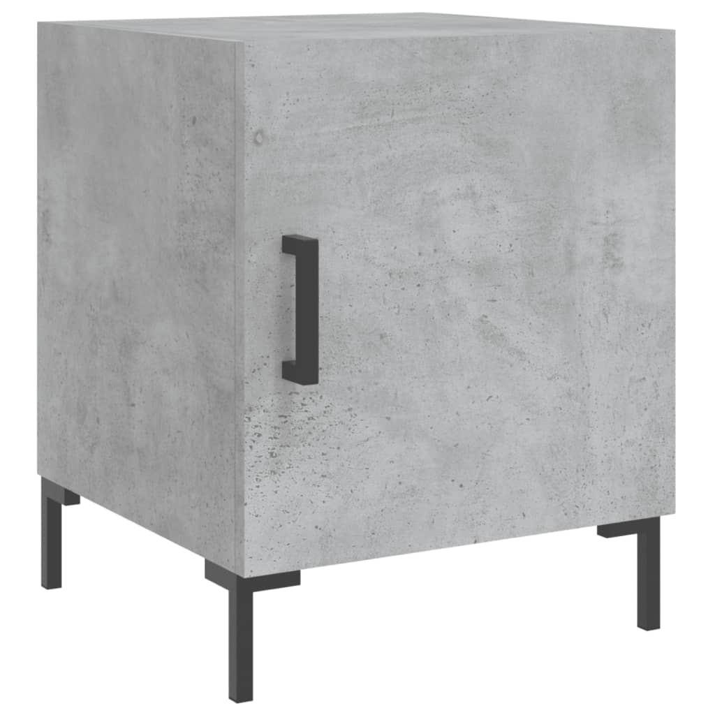 Comodino Grigio Cemento 40x40x50 cm in Legno Multistrato - homemem39