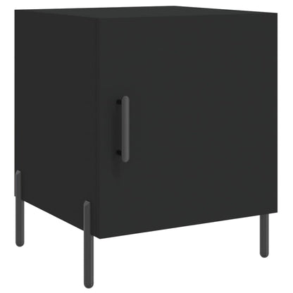 Comodino Nero 40x40x50 cm in Legno Multistrato - homemem39