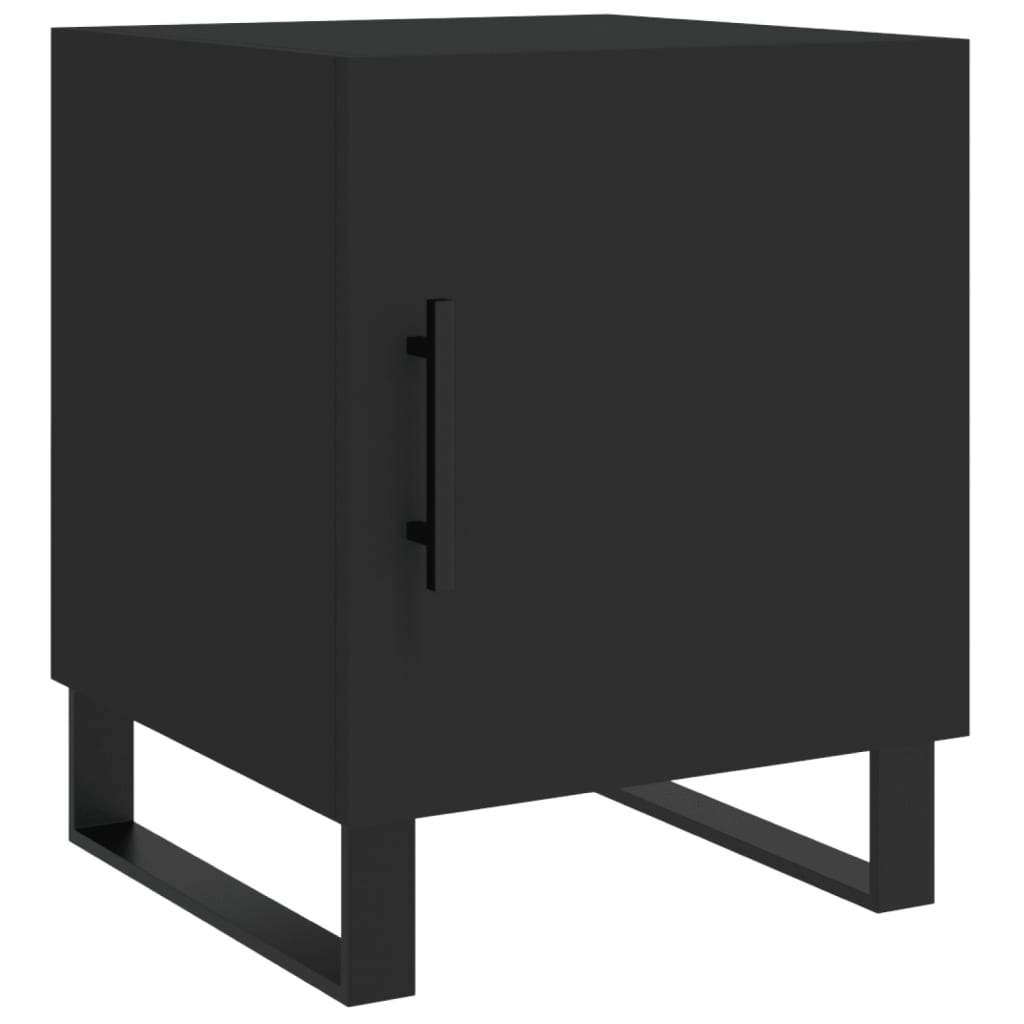 Comodino Nero 40x40x50 cm in Legno Multistrato - homemem39