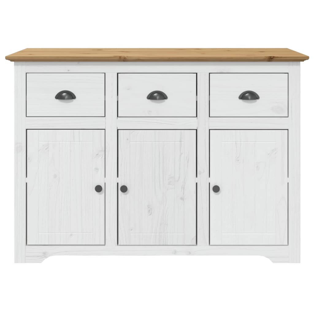 Credenza BODO 115x43x79,5 cm Legno Massello Pino Bianco Marrone - homemem39