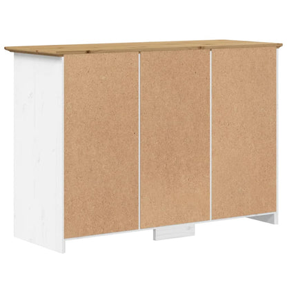 Credenza BODO 115x43x79,5 cm Legno Massello Pino Bianco Marrone - homemem39