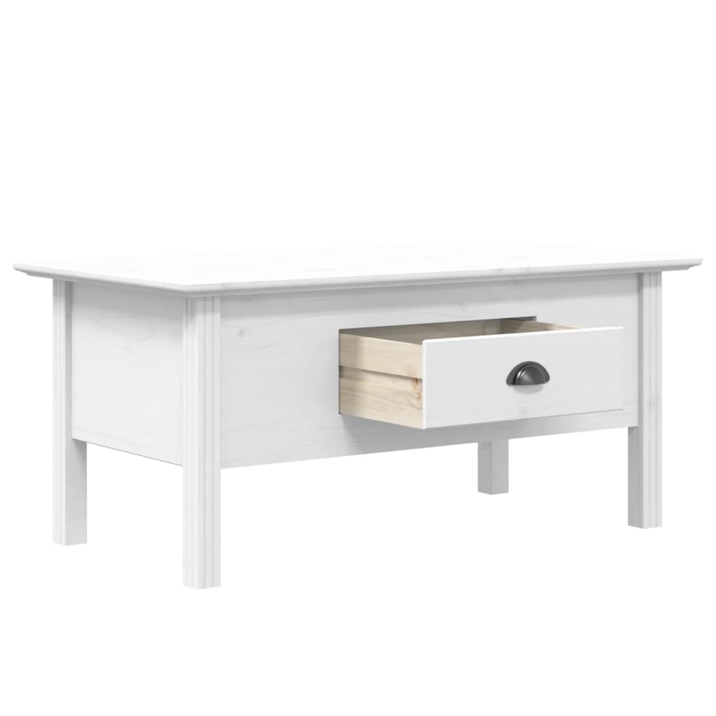 Tavolino da Salotto BODO 100x55x45cm Legno Massello Pino Bianco - homemem39