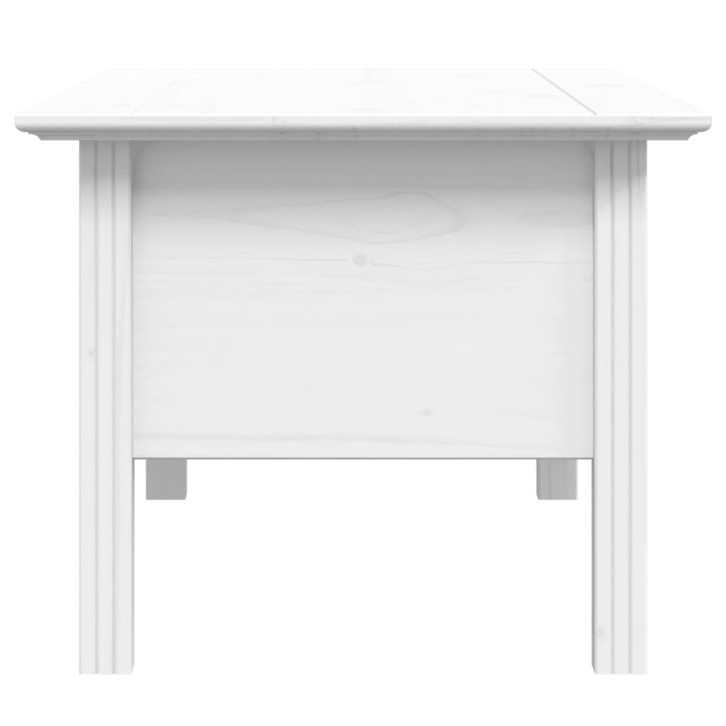 Tavolino da Salotto BODO 100x55x45cm Legno Massello Pino Bianco - homemem39