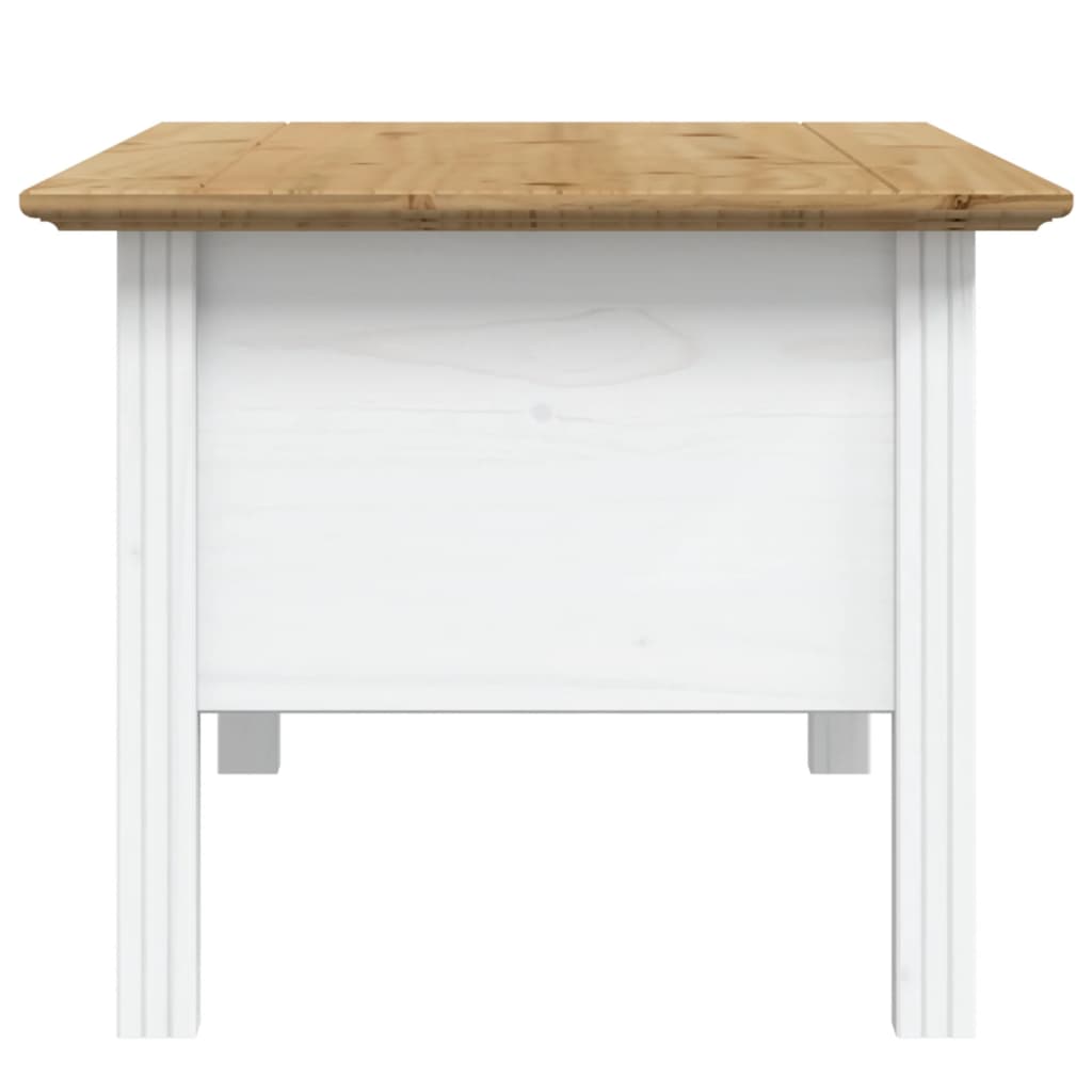 Tavolino BODO 100x55x45 cm Legno Massello Pino Bianco e Marrone - homemem39