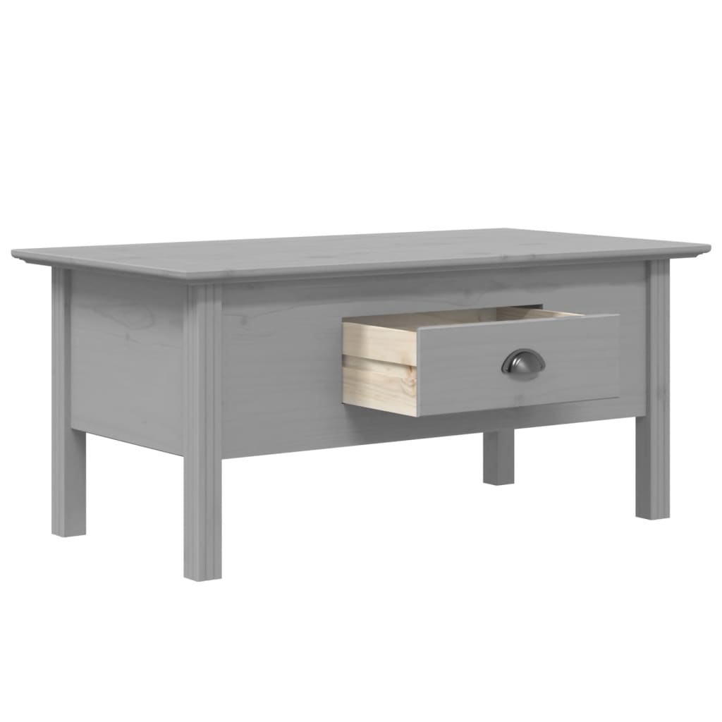 Tavolino da Salotto BODO 100x55x45cm Legno Massello Pino Grigio - homemem39