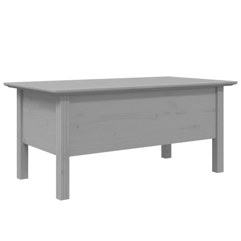 Tavolino da Salotto BODO 100x55x45cm Legno Massello Pino Grigio - homemem39