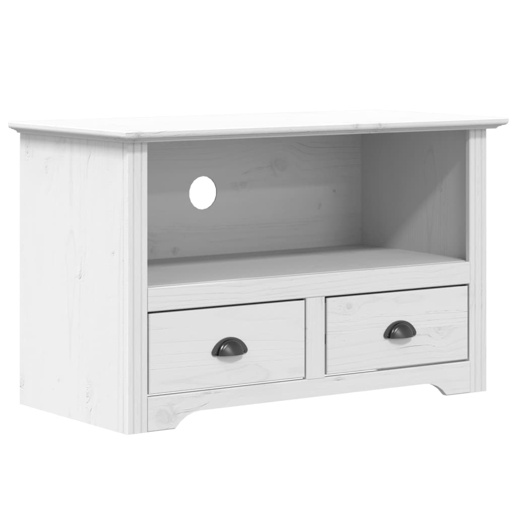 Mobile TV 2 Cassetti BODO 91x43x56cm Legno Massello Pino Bianco - homemem39