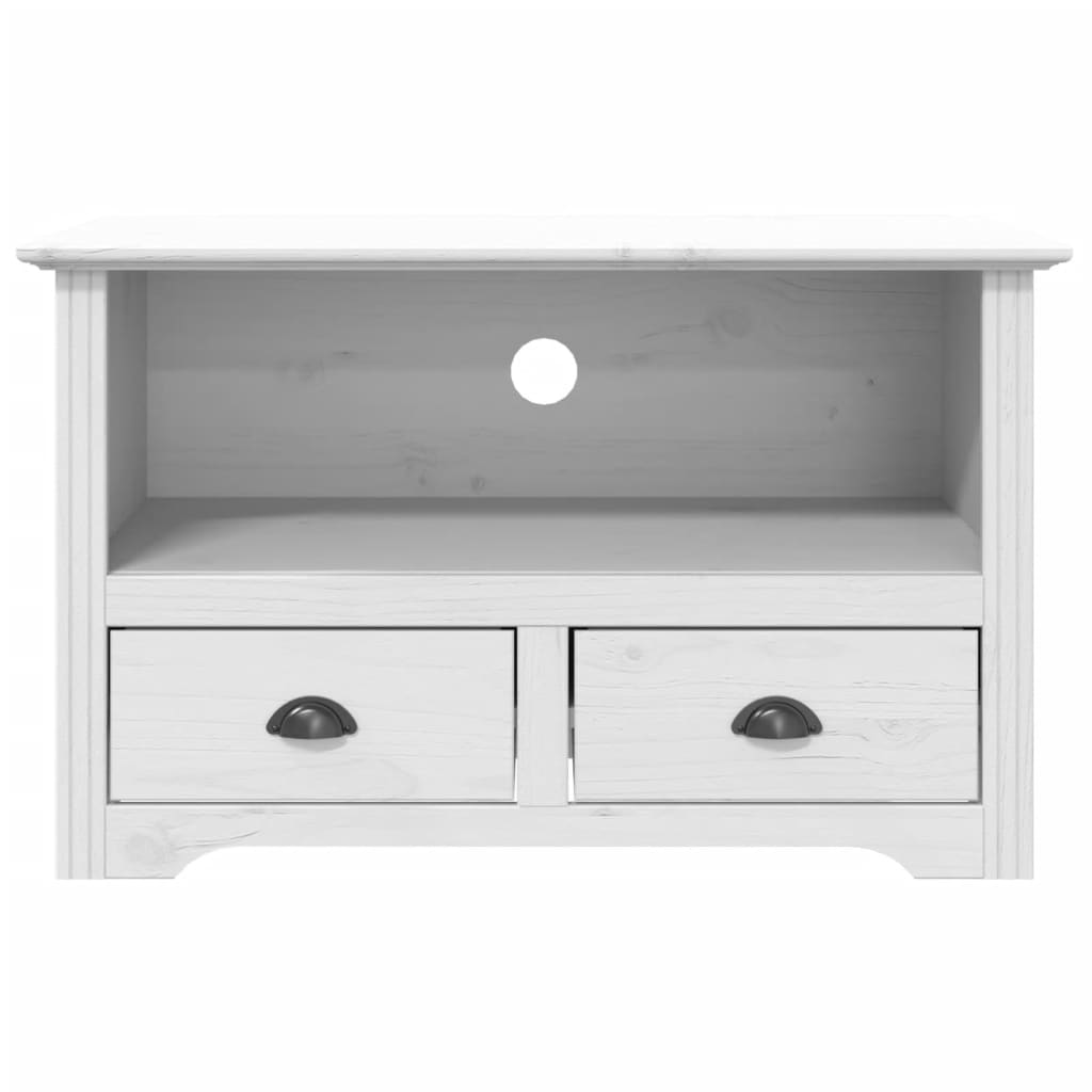 Mobile TV 2 Cassetti BODO 91x43x56cm Legno Massello Pino Bianco - homemem39