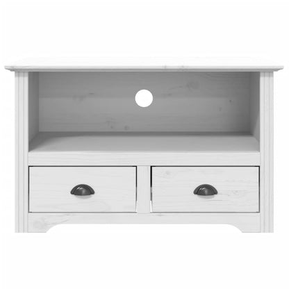 Mobile TV 2 Cassetti BODO 91x43x56cm Legno Massello Pino Bianco - homemem39