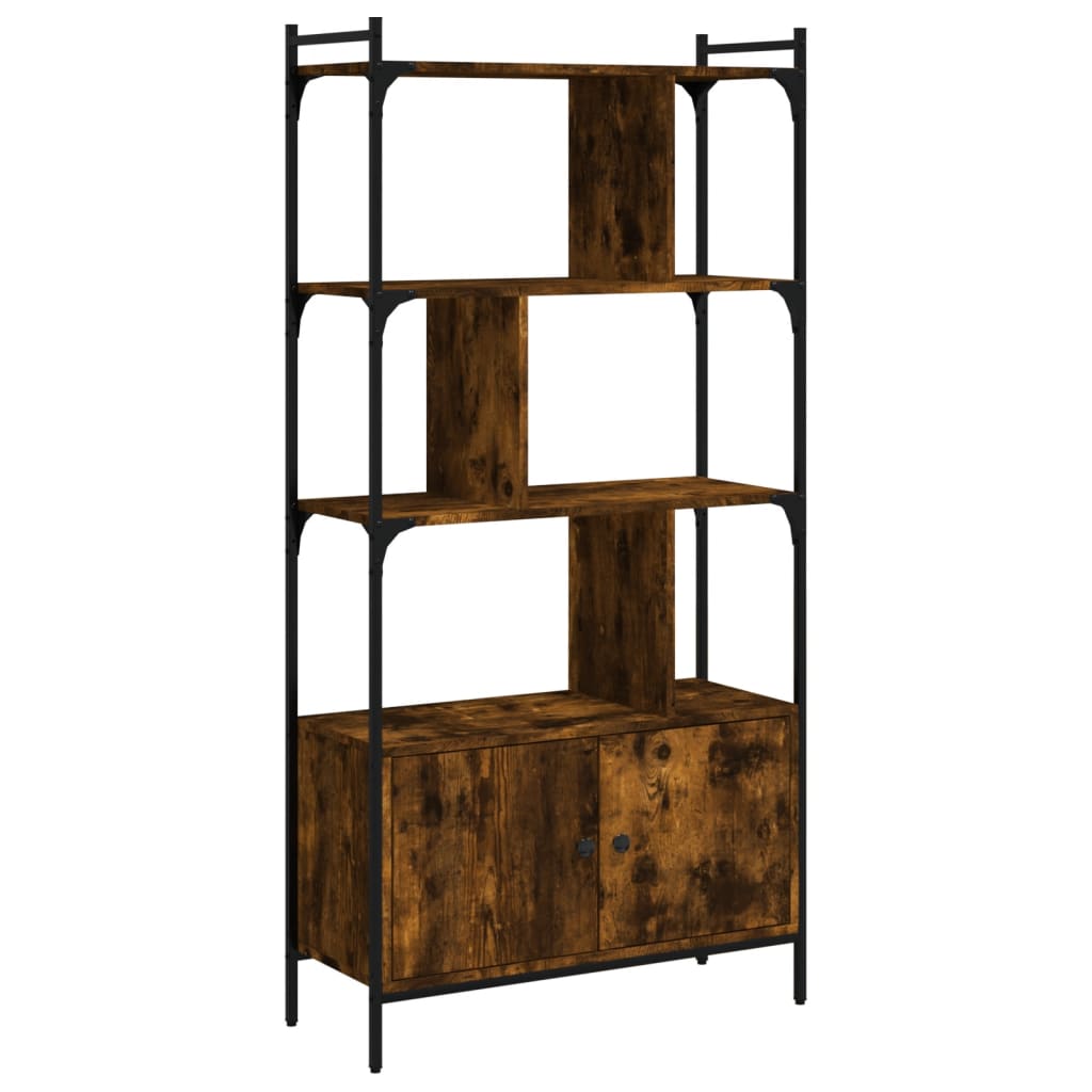 Libreria con Ante Rovere Fumo 76,5x30x154,5cm Legno Multistrato - homemem39