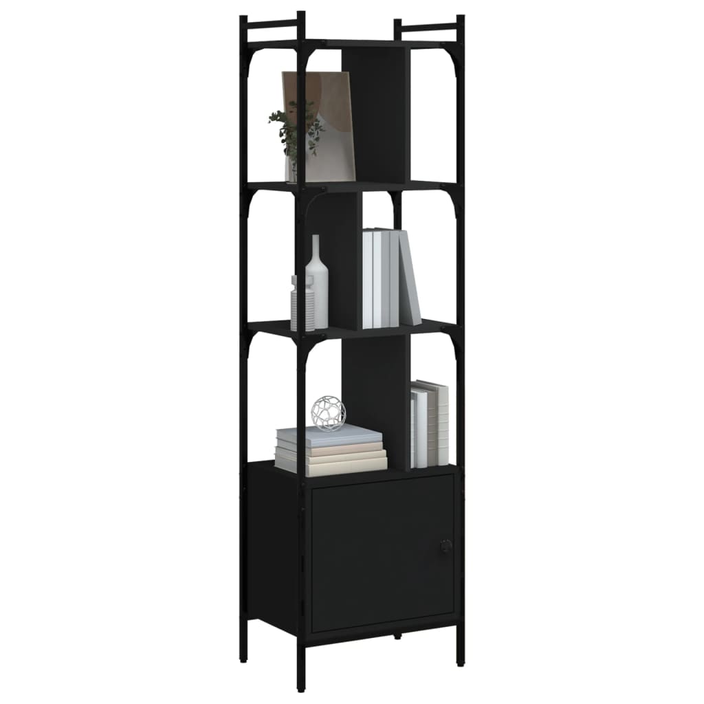 Libreria con Ante Nera 44,5x30x154,5 cm Legno Multistrato - homemem39