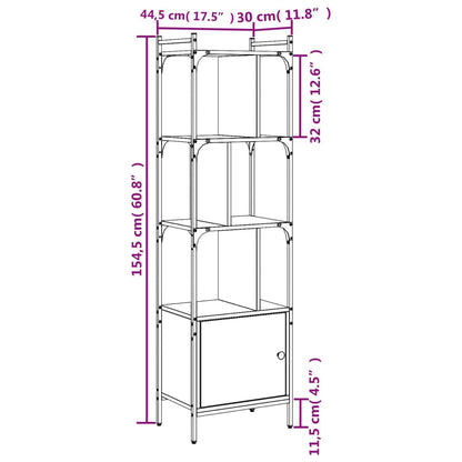 Libreria con Ante Nera 44,5x30x154,5 cm Legno Multistrato - homemem39