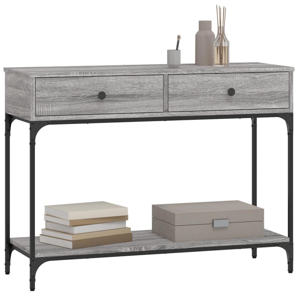 Tavolino Consolle Grigio Sonoma 100x34,5x75cm Legno Multistrato - homemem39