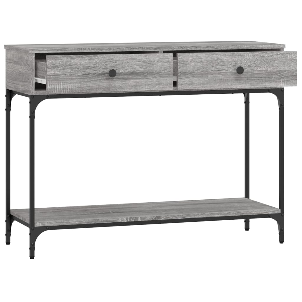 Tavolino Consolle Grigio Sonoma 100x34,5x75cm Legno Multistrato - homemem39