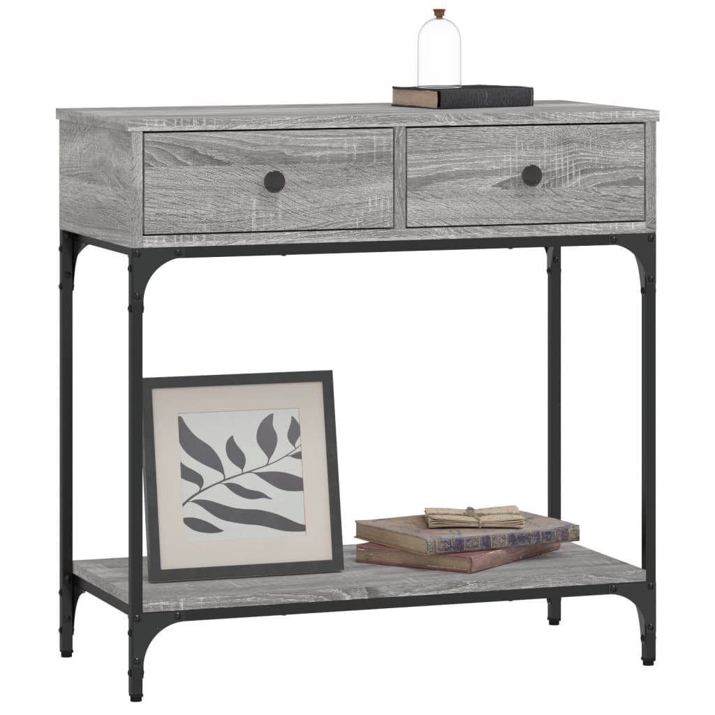 Tavolino Consolle Grigio Sonoma 75x34,5x75cm Legno Multistrato - homemem39