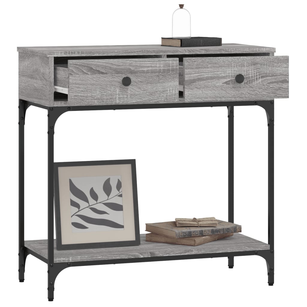 Tavolino Consolle Grigio Sonoma 75x34,5x75cm Legno Multistrato - homemem39