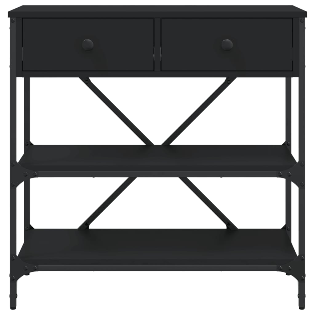 Tavolino Consolle Nero 75x34,5x75 cm in Legno Multistrato - homemem39