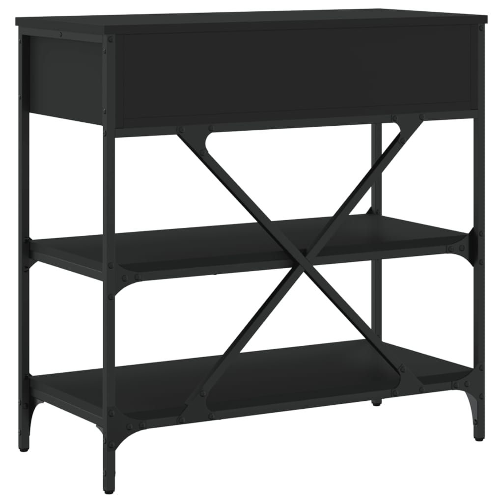 Tavolino Consolle Nero 75x34,5x75 cm in Legno Multistrato - homemem39