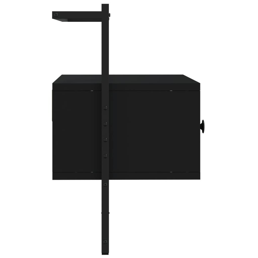 Mobile TV a Muro Nero 60,5x30x51 cm in Legno Multistrato - homemem39