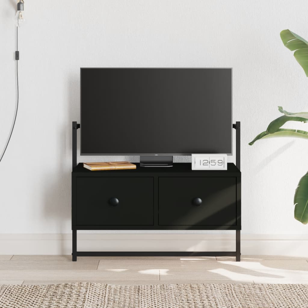 Mobile TV a Muro Nero 60,5x30x51 cm in Legno Multistrato - homemem39