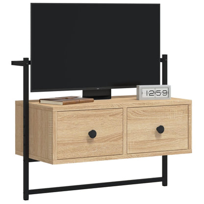 Mobile TV a Muro Rovere Sonoma 60,5x30x51 cm Legno Multistrato - homemem39