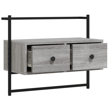 Mobile TV a Muro Grigio Sonoma 60,5x30x51 cm Legno Multistrato - homemem39