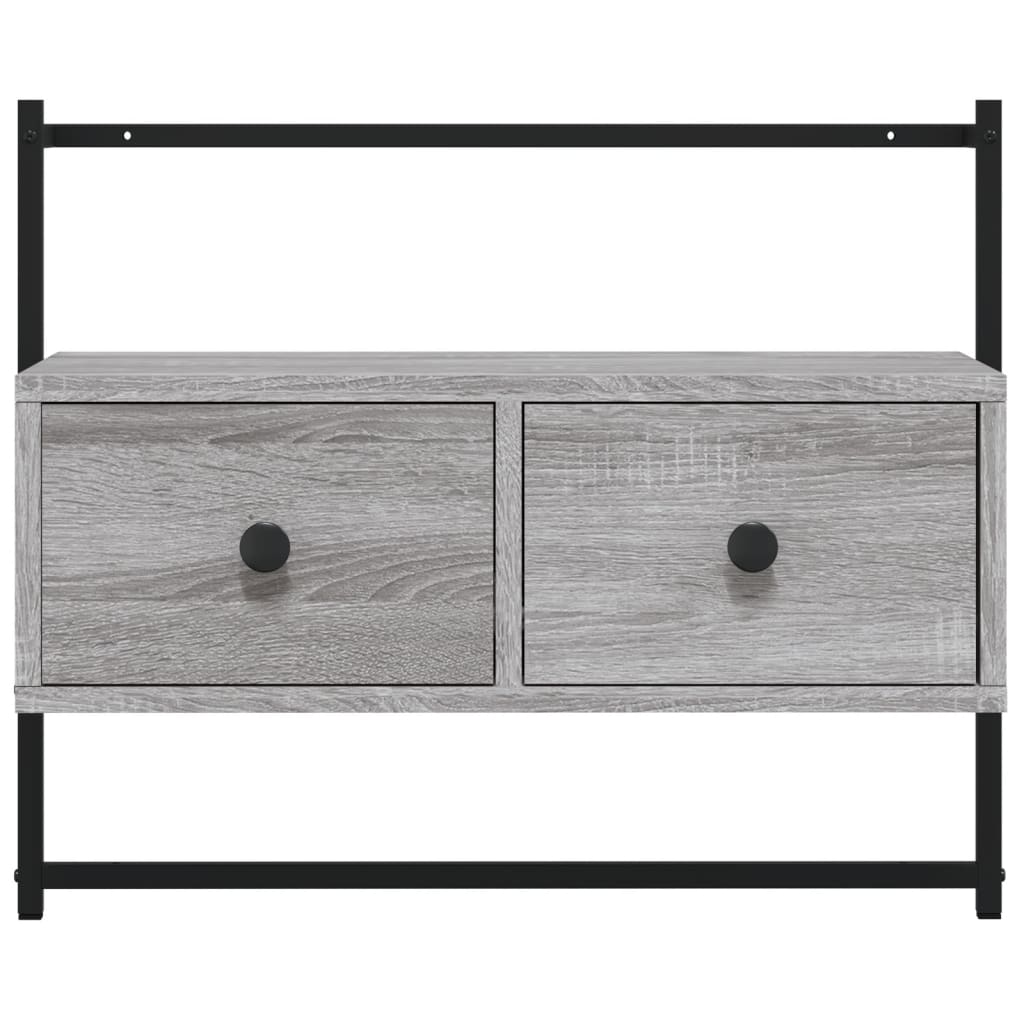 Mobile TV a Muro Grigio Sonoma 60,5x30x51 cm Legno Multistrato - homemem39