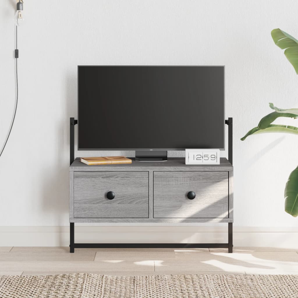 Mobile TV a Muro Grigio Sonoma 60,5x30x51 cm Legno Multistrato - homemem39