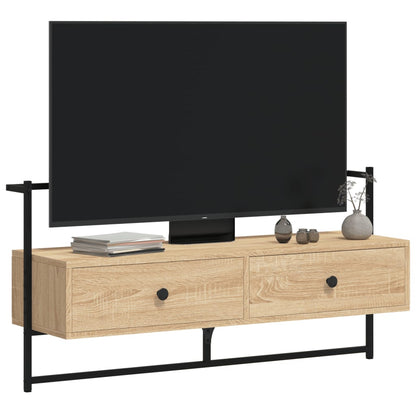 Mobile TV a Muro Rovere Sonoma 100,5x30x51 cm Legno Multistrato - homemem39