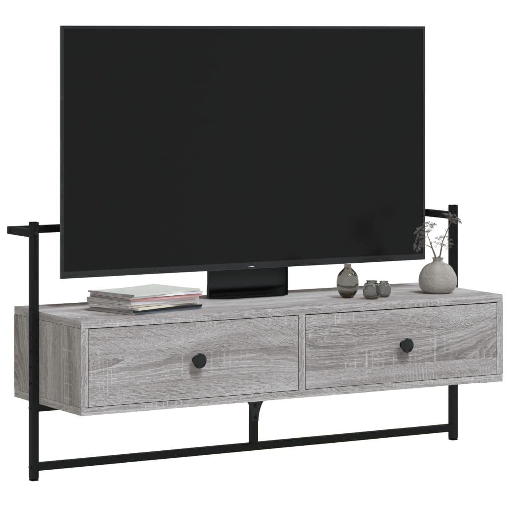 Mobile TV a Muro Grigio Sonoma 100,5x30x51 cm Legno Multistrato - homemem39