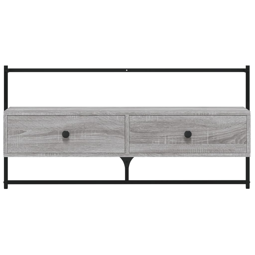 Mobile TV a Muro Grigio Sonoma 100,5x30x51 cm Legno Multistrato - homemem39