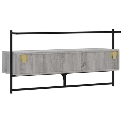 Mobile TV a Muro Grigio Sonoma 100,5x30x51 cm Legno Multistrato - homemem39