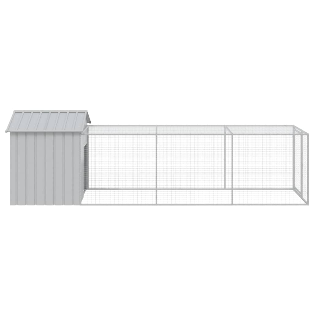 Pollaio Area Corsa Grigio Chiaro 117x405x123 cm Acciaio Zincato - homemem39