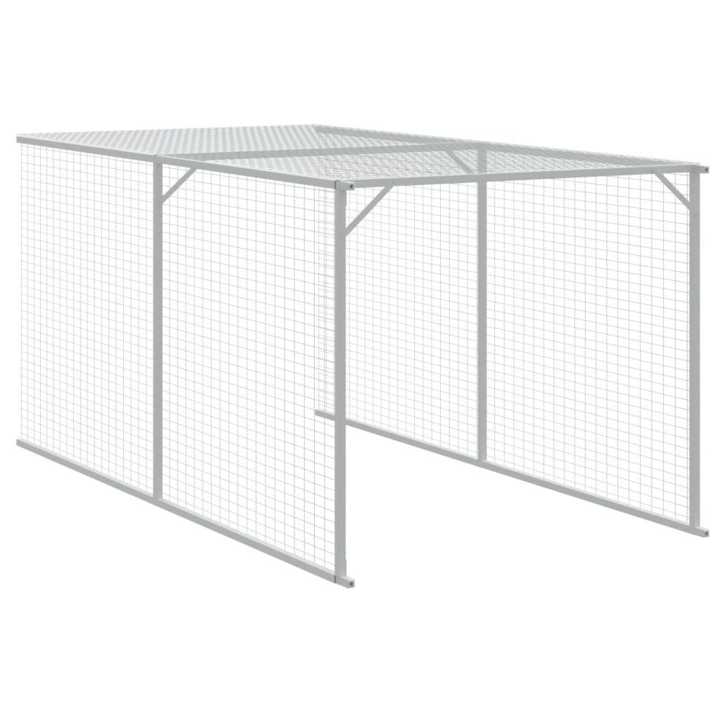 Pollaio Area Corsa Grigio Chiaro 117x405x123 cm Acciaio Zincato - homemem39