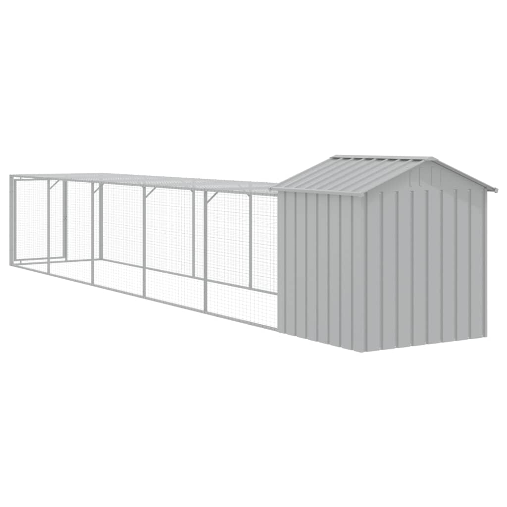 Pollaio Area Corsa Grigio Chiaro 117x609x123 cm Acciaio Zincato - homemem39