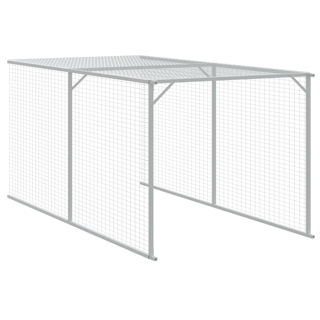 Pollaio con Area Corsa Antracite 110x405x110 cm Acciaio Zincato - homemem39