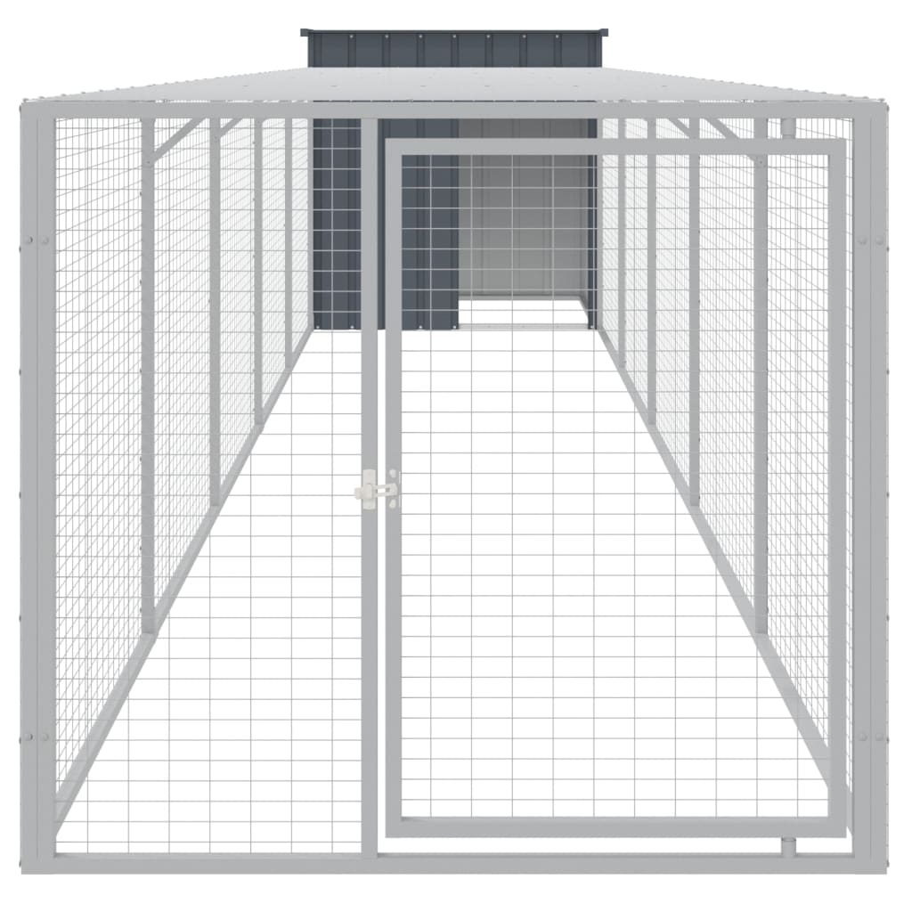 Pollaio con Area Corsa Antracite 110x609x110 cm Acciaio Zincato - homemem39