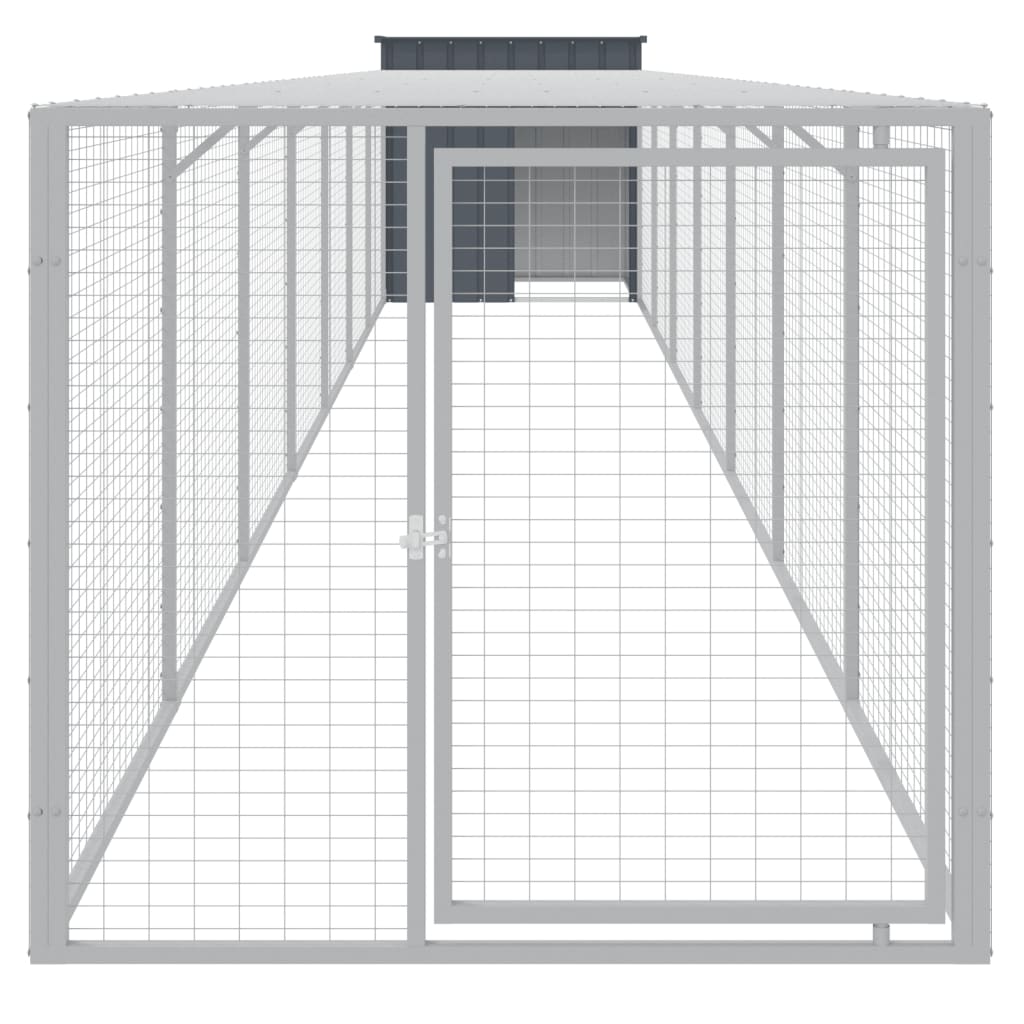 Pollaio con Area Corsa Antracite 110x813x110 cm Acciaio Zincato - homemem39