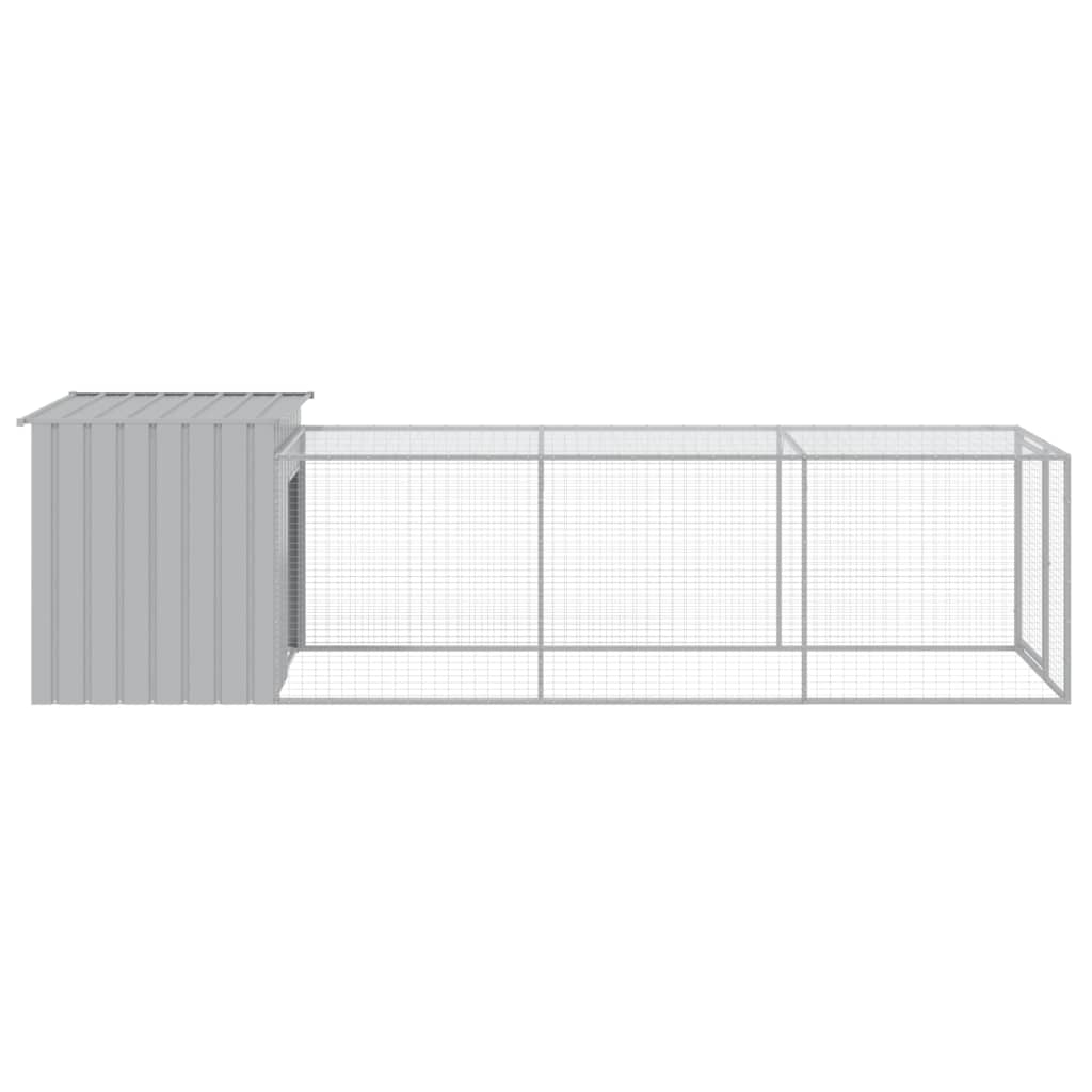 Pollaio Area Corsa Grigio Chiaro 110x405x110 cm Acciaio Zincato - homemem39