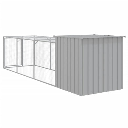 Pollaio Area Corsa Grigio Chiaro 110x405x110 cm Acciaio Zincato - homemem39