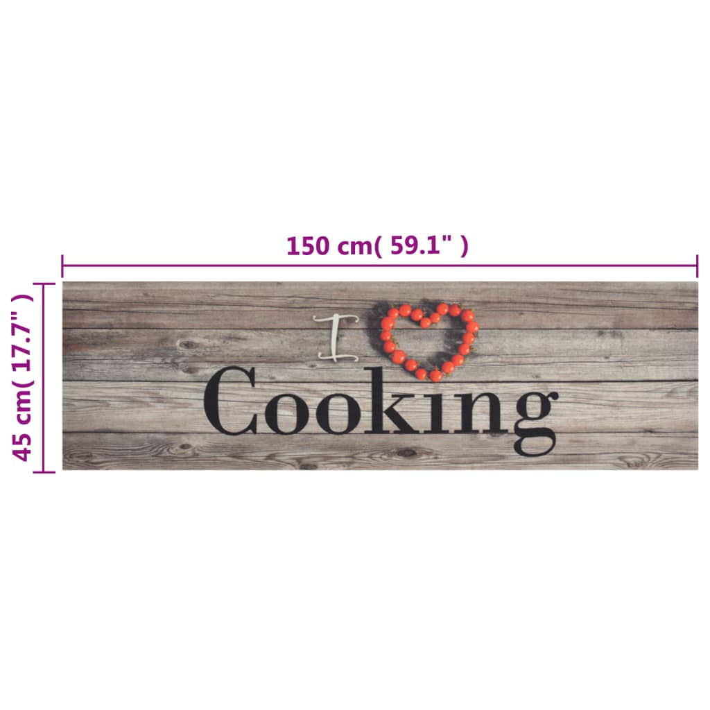 Tappeto da Cucina Lavabile Grigio Cucinare 45x150 cm Velluto - homemem39