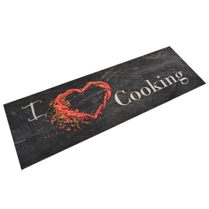 Tappeto da Cucina Lavabile Nero Cucinare 60x180 cm Velluto - homemem39