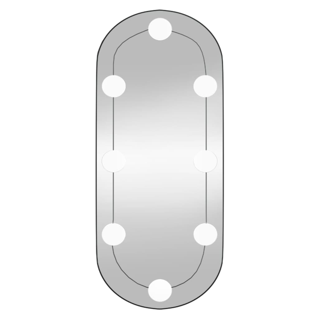 Specchio da Parete con Luci LED 25x60 cm Vetro Ovale - homemem39