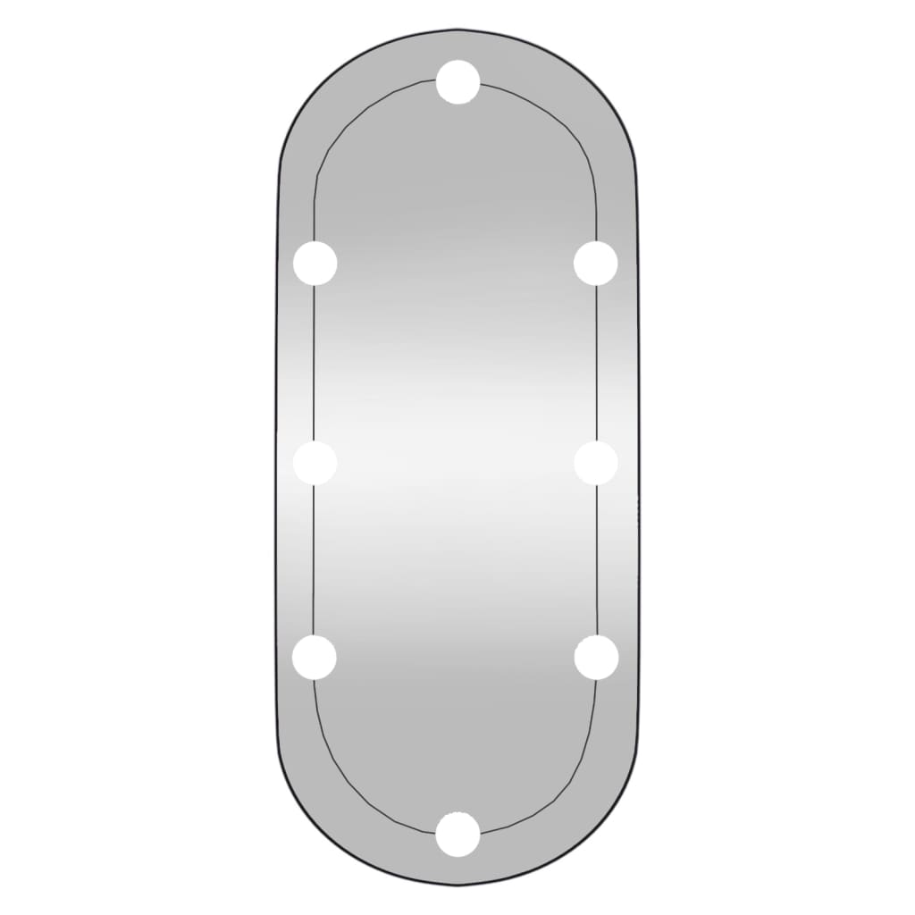 Specchio da Parete con Luci LED 30x70 cm Vetro Ovale - homemem39